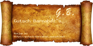 Gutsch Barnabás névjegykártya